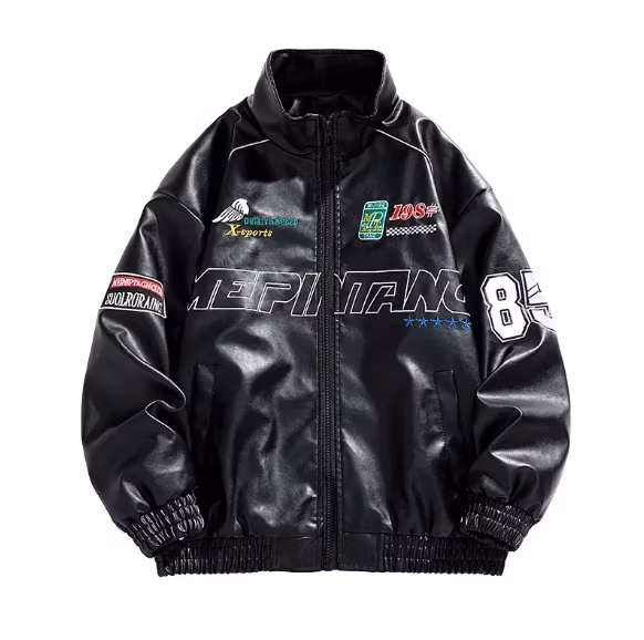 Popular Product Men&prime;s Fashion Motorcycle Leather Jacket Casual Bomber PU Leather Jacket for Men Custom Size Jacket
