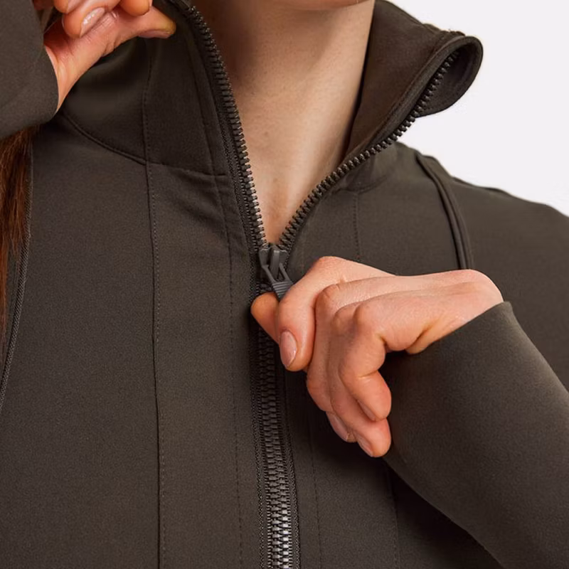 Wholesale Ladies Winter Activewear Tops New Plus Size Slim Fit Full Zipper Sports Running Thumb Holes Jacket