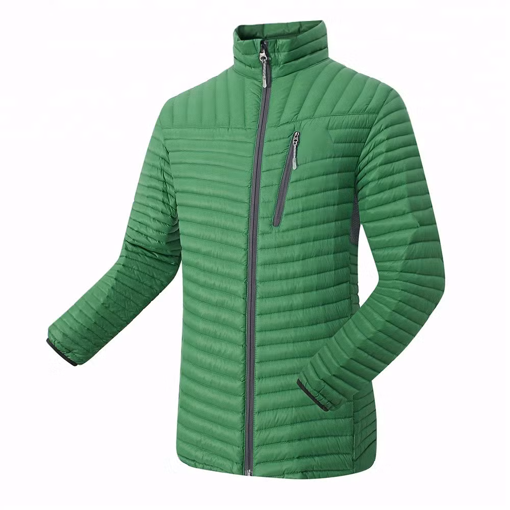Men&prime;s OEM Light Down Jacket for Winter Green Outerwear Quilted Extra Soft Windbreaker Ultralight Down Filled Jacket