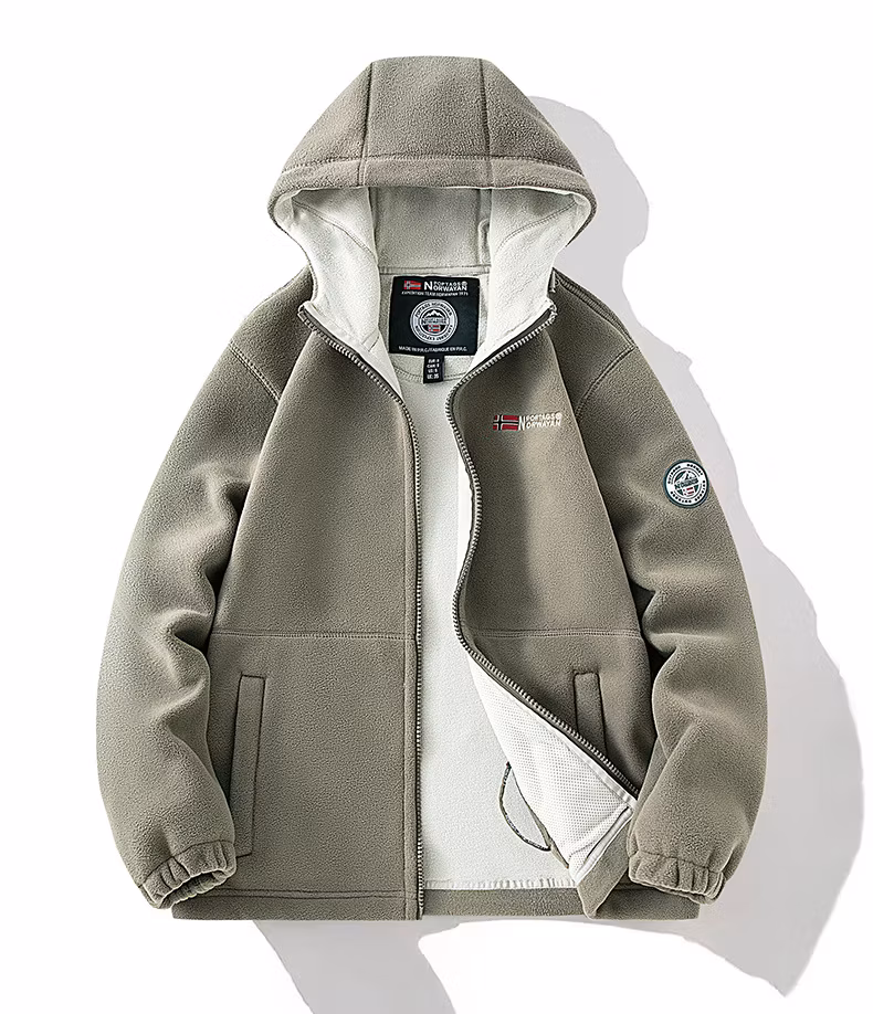 Men&prime;s Work Fleece Jacket Trucker Lapel Work Cargo Jackets for Men