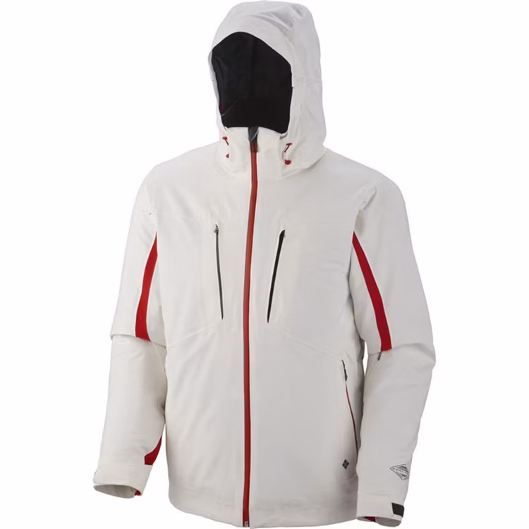 Hooded Waterproof Outdoor Winter White Ski Jacket for Snowboarding