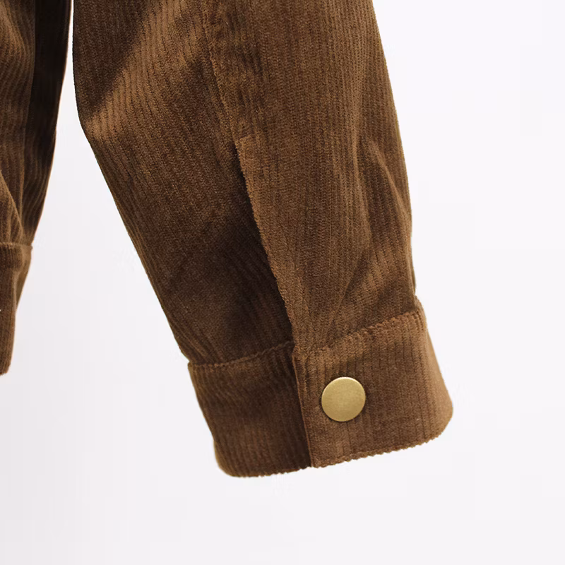 Men&prime;s Cotton Corduroy with Sherpa Lining Jacket Perfect in Workmanship Casual Coat Jacket