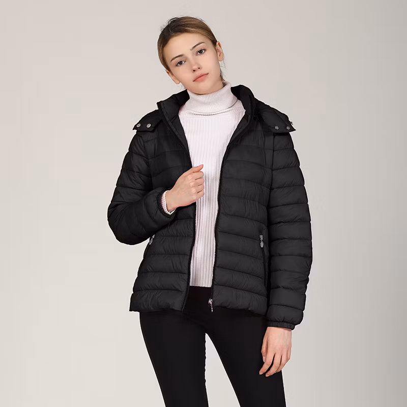 Winter Lightweight Windproof Outerwear Jacket Womens Quilted Parkas Coat