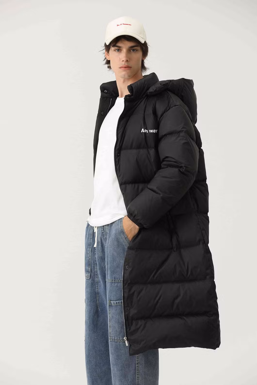 Long Parka Men&prime; S Outdoor Windbreaker Jacket with OEM Printed