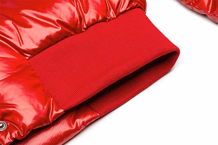 Bechance Bomber Parka Red Women Puffy Shiny Padded Jacket