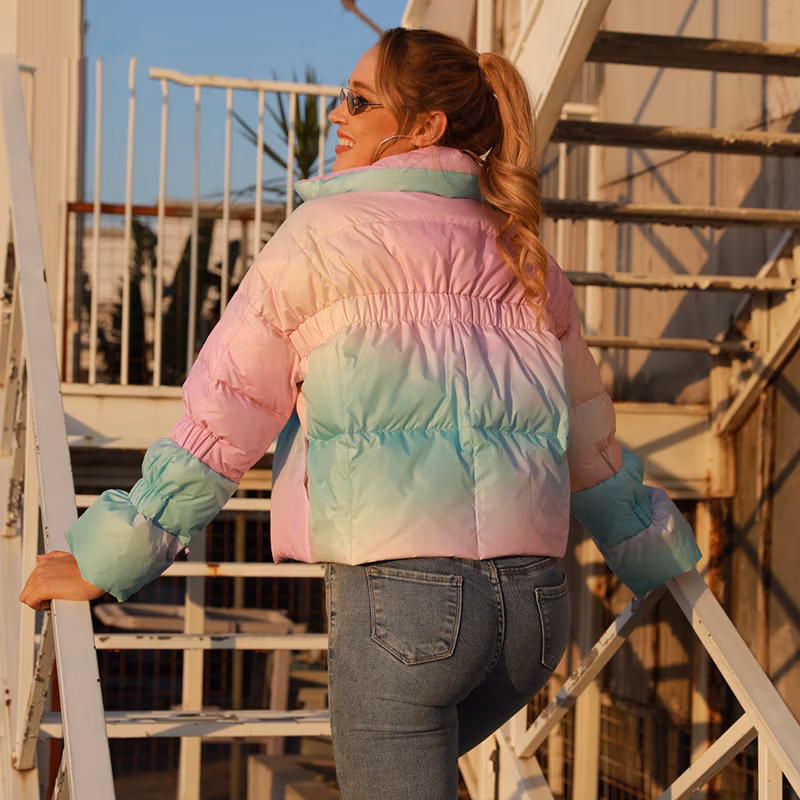 Ladies Down Coat Parka Coats Plus Size Padded Jackets Shiny Short Winter Crop Bubble Coats for Women