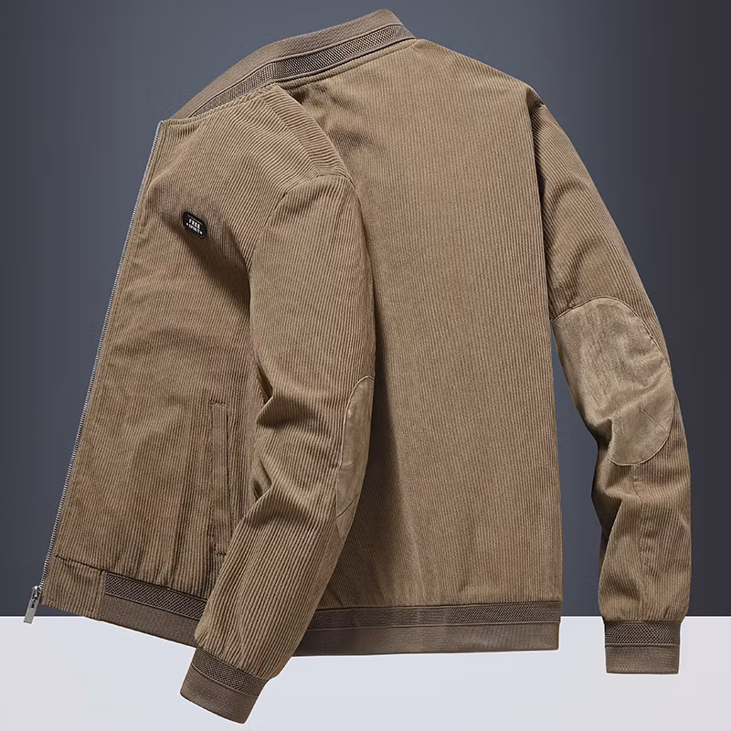 Low MOQ Corduroy Cotton Padded Jacket Zipper Cheap High Quality Men Vintage Jacket