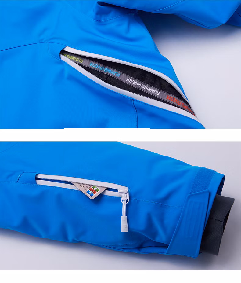 Custom Men Winter Windproof Waterproof Snowboard Ski Suit Jacket with Hoodie