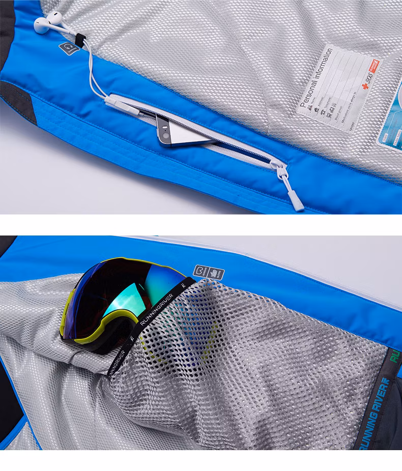 Custom Men Winter Windproof Waterproof Snowboard Ski Suit Jacket with Hoodie
