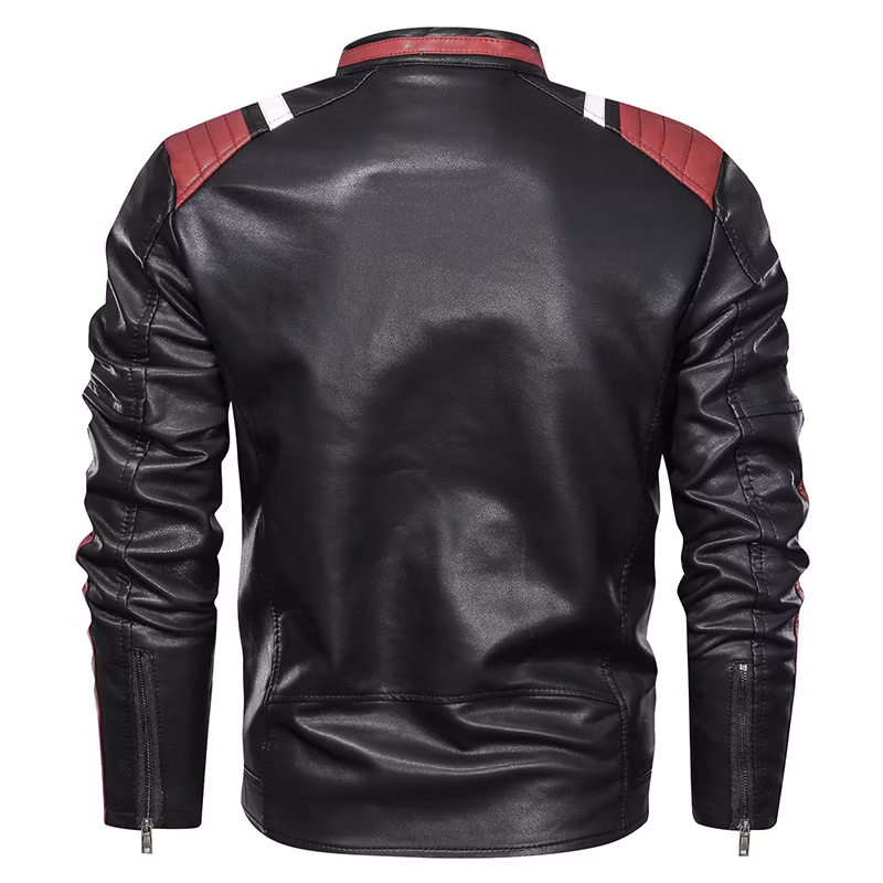 Hot Sale Men&prime;s Leather Jacket PU Synthetic Leather Motorcycle Leather Jacket PU Leather Jacket