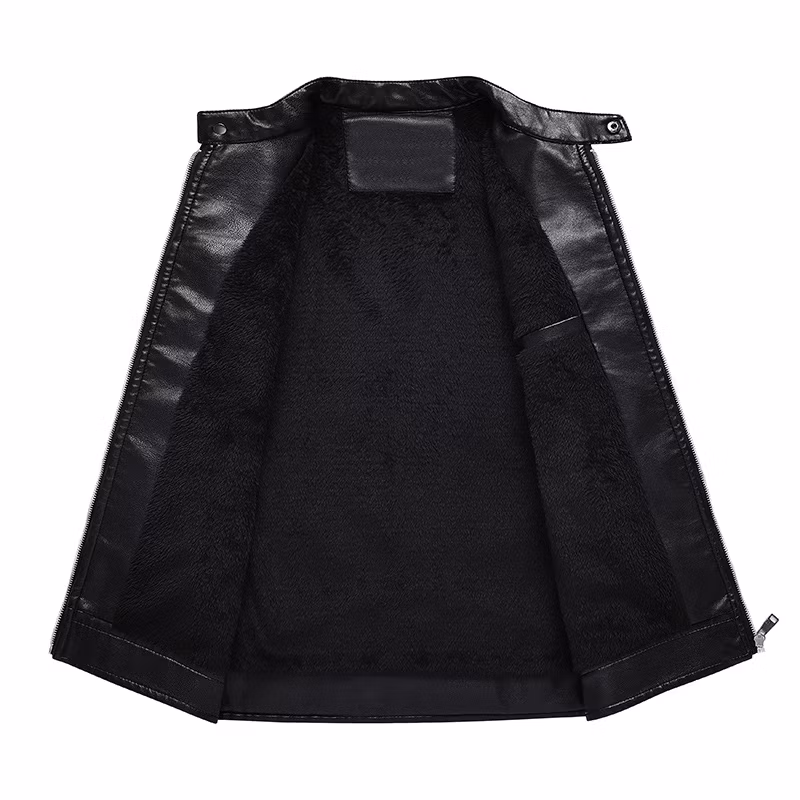 Fashion Design Vintage Red Color PU Leather Jacket Motorcycle for Men Windbreaker