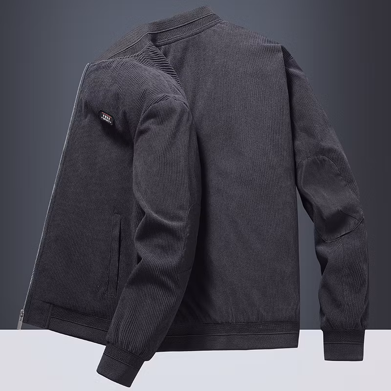 Low MOQ Corduroy Cotton Padded Jacket Zipper Cheap High Quality Men Vintage Jacket