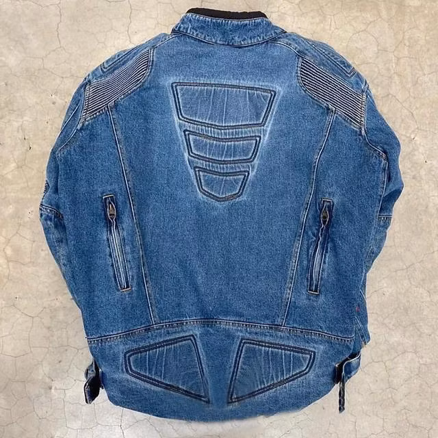 Oversized Vintage Racing Motorcycle Streetwear Jean Denim Jacket Men