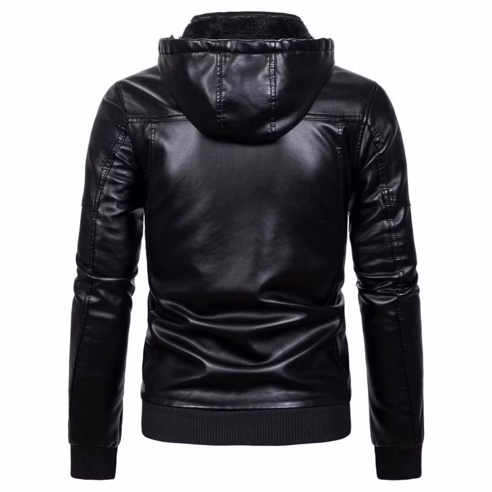 Custom PU Synthetic Leather Jacket High Quanlity Fashion Leather Jacket for Men