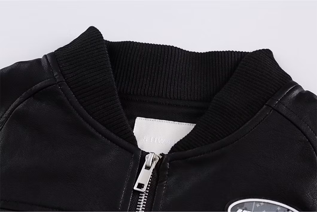 Autumn and Winter New American Vintage Biker Jacket Spliced Dirt Style Short Jacket Leather