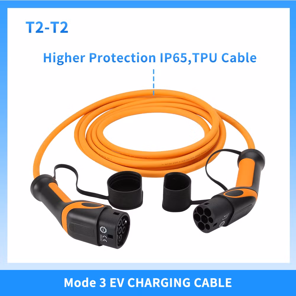 EV Charging Cable Type 2 Male Plug with Type 2 Female Plug 16A T2-T2