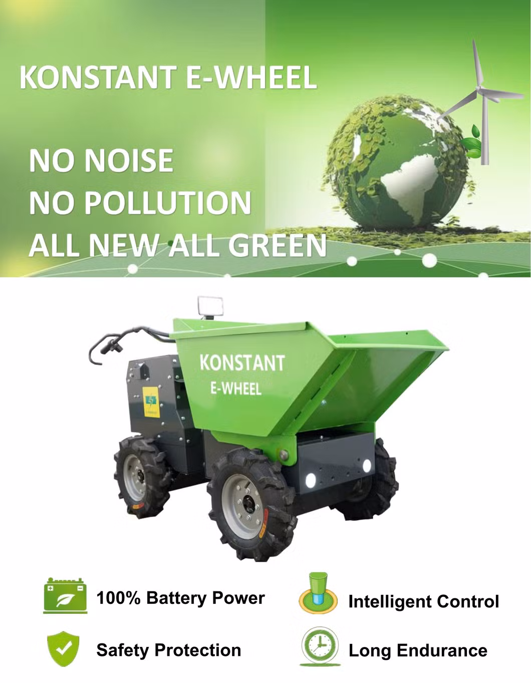 Konstant Electric Concrete Power Buggy 300kg Mini Dumper 1600W Power Barrow New