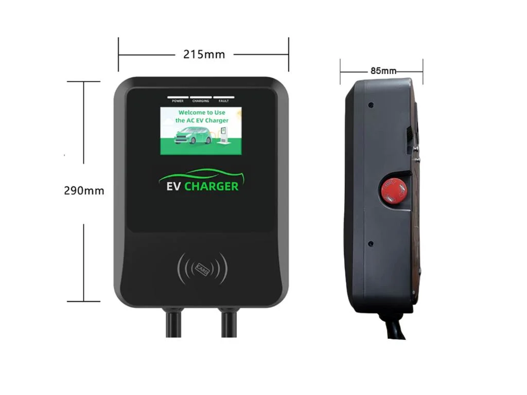 22kw Type2 RFID Screen Model EV Charging Gun Home Portable Fast Charging IP65 Waterproof