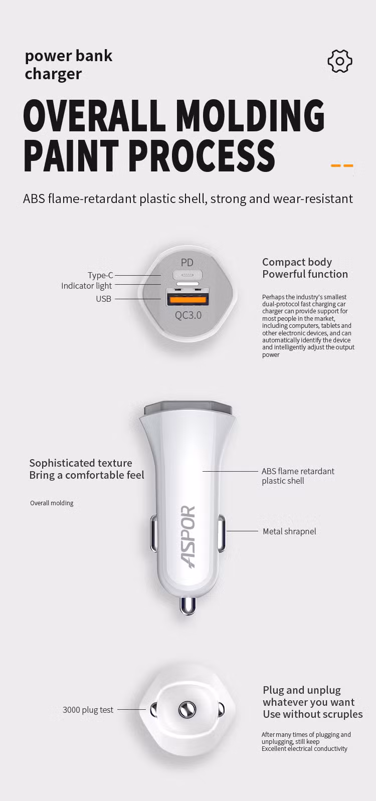 New Arravial Mobile Phone Accessories EV Charger White Small Portable High Performance Magnetic Wireless Stand Car Wireless Charger A903