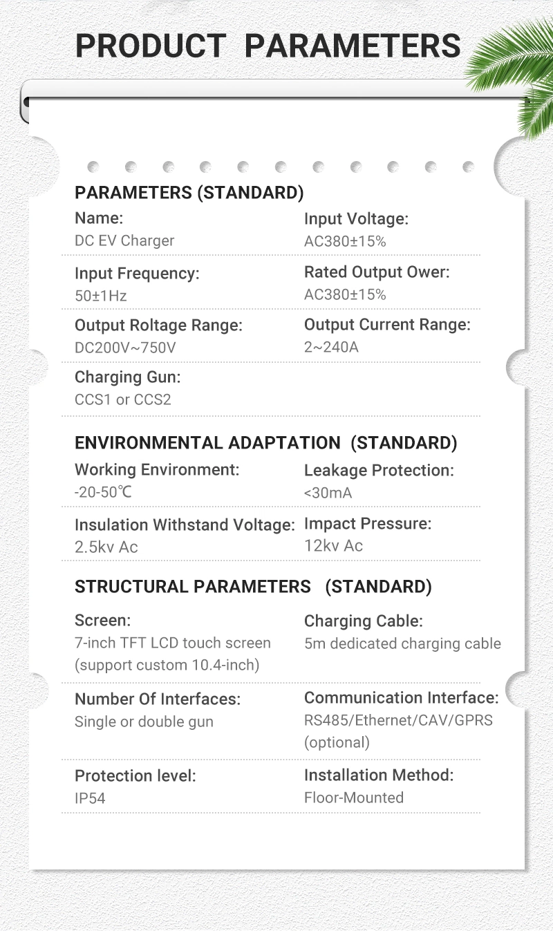 Hot Trends IC Card Authentication Floor-Mounted CCS2 AC380 15kw RS485 DC Fast Charger 50 Kw with Chademo