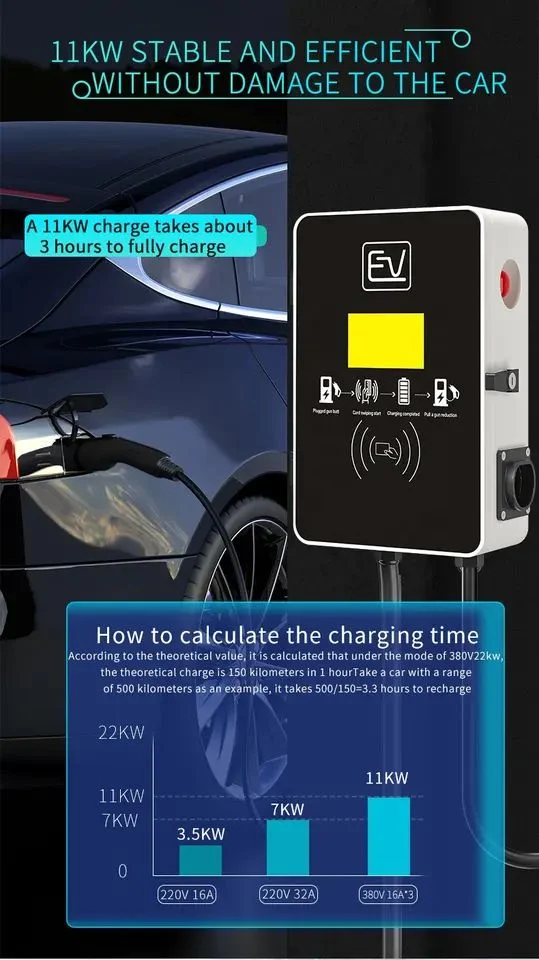 New Business EU Standard Electric Vehicle Charging Pile Wall Box 11kw Type 2 Charging Station, with CE Certificate to Facilitate The Charger for The Car at Home