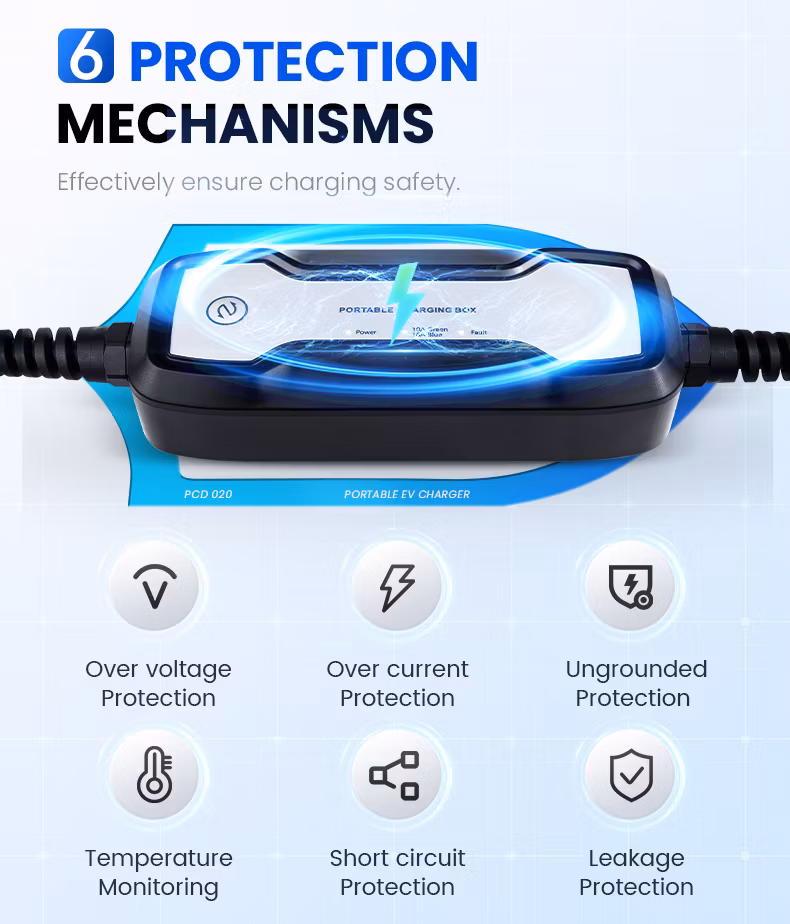 Besen Supplier Cost Effective IP66 240V 16A 3.6kw Type1 CE RoHS Ceritified Home Portable Charging Box Electric Vehicle Car EV Charger