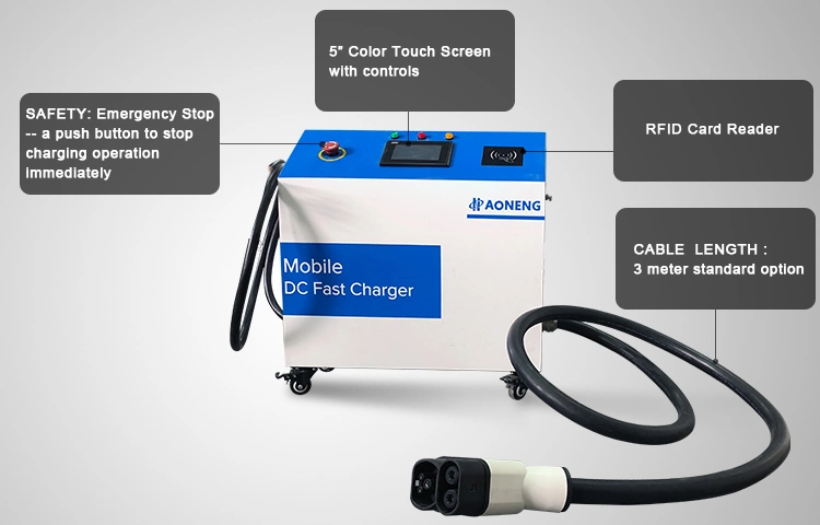 Portable 30kw DC Fast Charging Station CCS 2 DC EV Charger Mobile Electric Vehicle Charging Pile