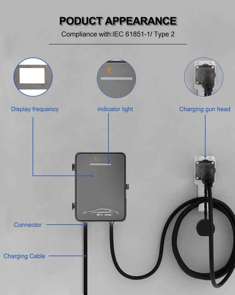 Amppal Customized 7kw Charge Pile Commercial Electric Vehicle EV Car Charging Stations