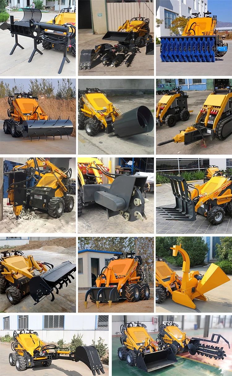 Free Shipping Chinese Skid Steer Loader CE Euro5 EPA Engine Kubota Skidsteer Loader Electric Diesel Loader