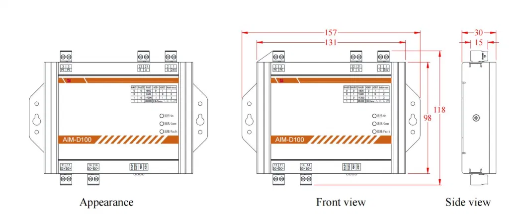 DIN-Rail DC Insulation Monitor for 0~1000V Range of Electric Vehicle Charging Device RS485 Modbus-RTU