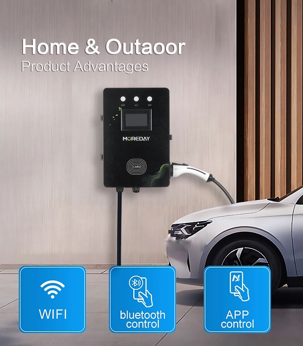 Outdoor IP 54 EV Charger Home Use 7kw 11kw Single Phase Three Phase Electric Vehicle Charging Station