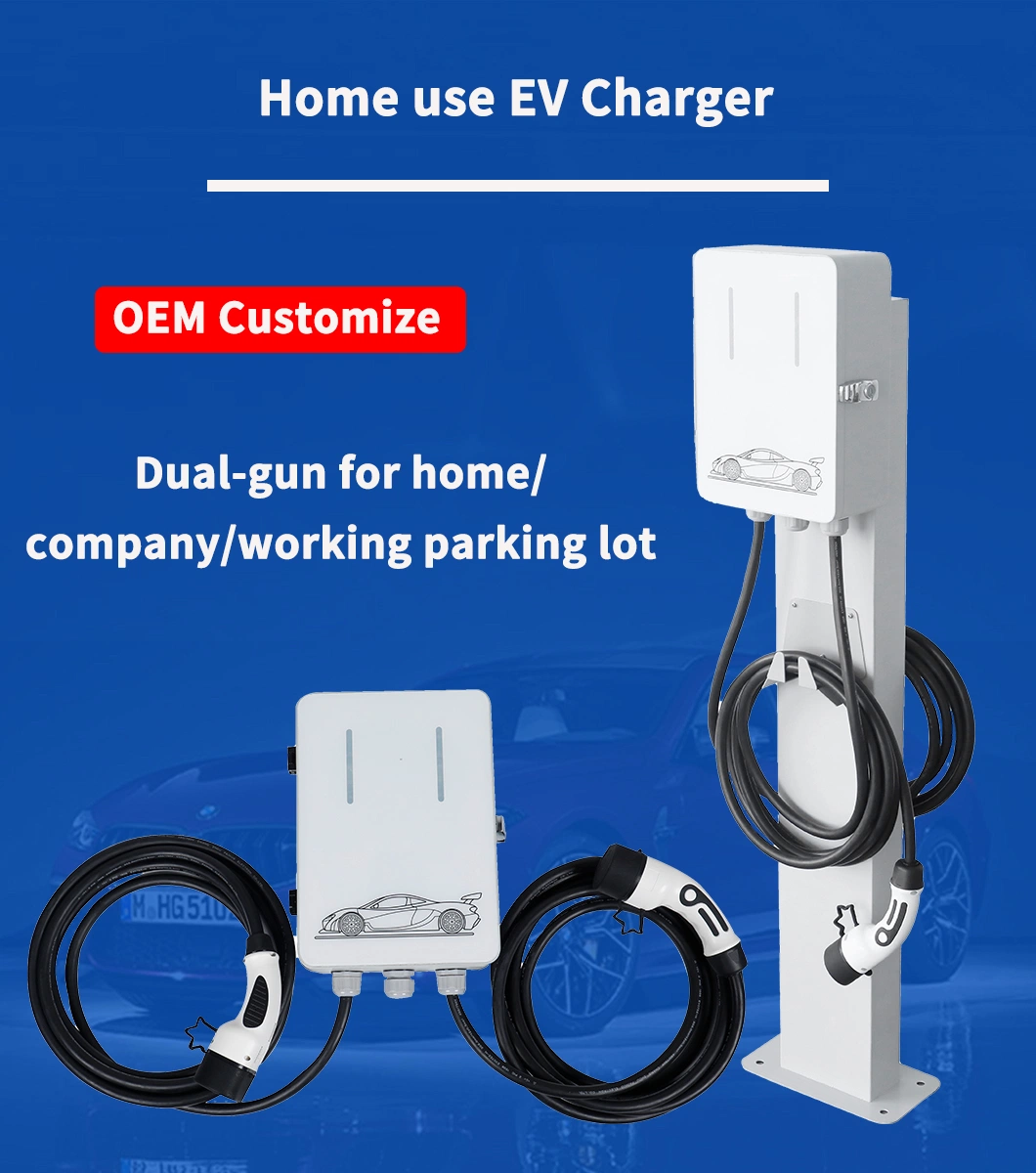 EV Double Gun Charger 2X22kw Type2 AC Electric Car Vehicle Charging Station