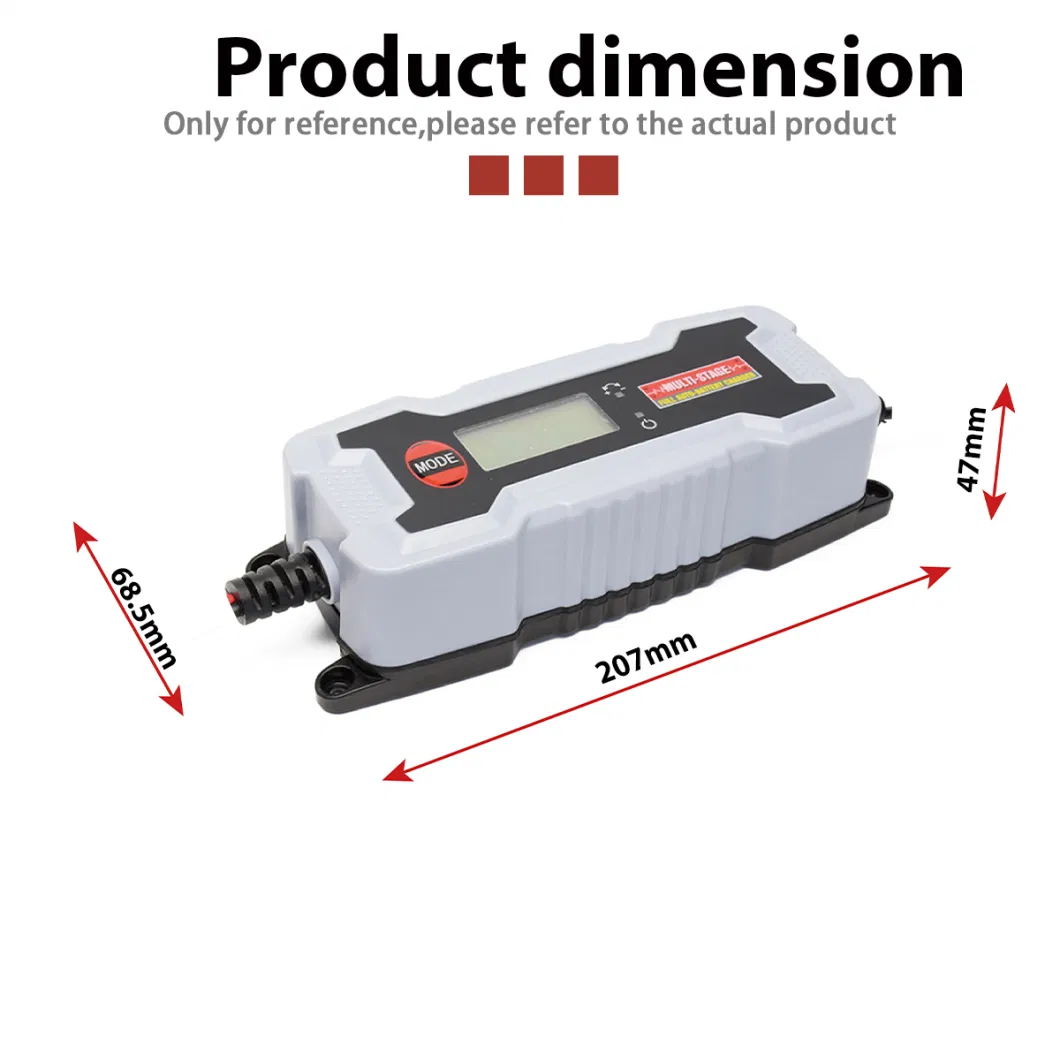 Car Battery Charger 6V/12V/ 4A Automatic Smart Battery Charger/Maintainer with LCD Display for Car, Lawn Mower, Motorcycle, Boat, SUV and More&mldr;