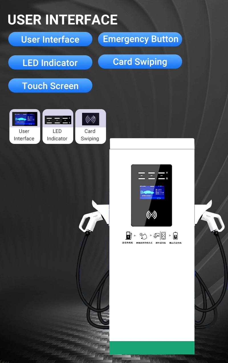 Hot Trends IC Card Authentication Floor-Mounted CCS2 AC380 15kw RS485 DC Fast Charger 50 Kw with Chademo