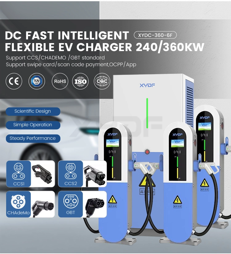 Xydf Double Gun CCS1 CCS2 Chademo Gbt 360kw EV Charger Station of Electricity for Electric Car EV Charging Stations