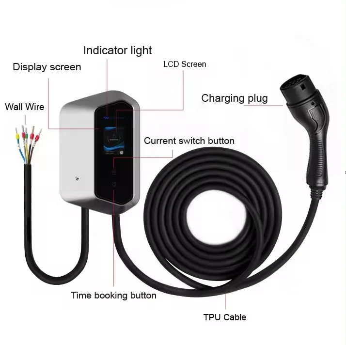 EV Charging Station 11kw Type 2 APP Electric Car Charger Wallbox with 32A Rated Current Output Power Options of 7kw 22kw