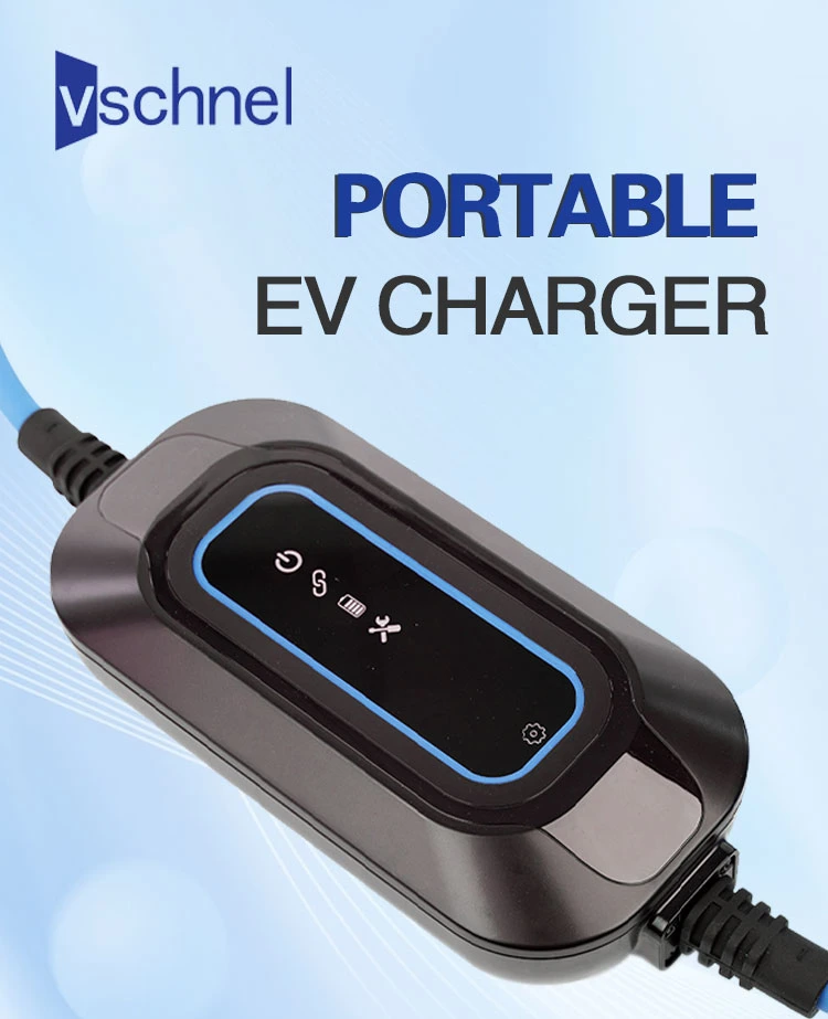 7kw 32A Car Charger Type 2 Green Color Portable EV Charger with IEC 62196-2 Plug