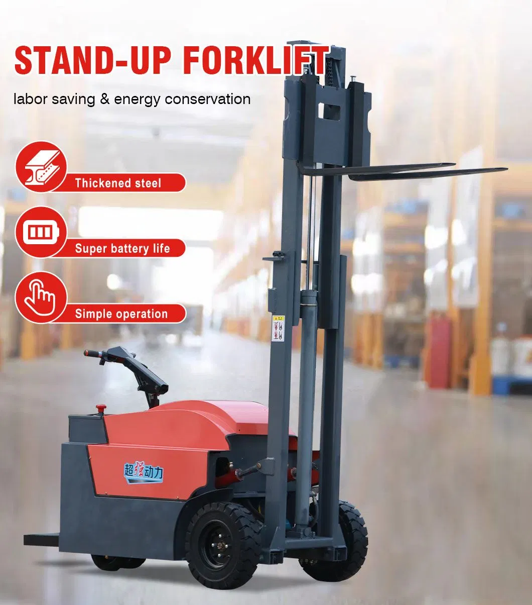 Station Driven All Electric Forklift Small Hydraulic Elevating Stacker 1ton off-Road Loading and Unloading Vehicle