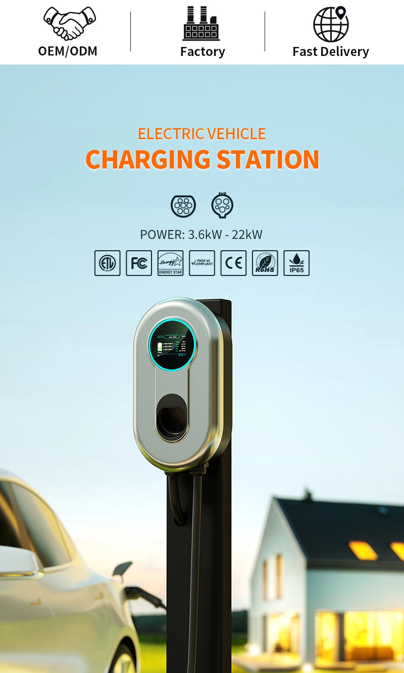 Professional Manufacturer - EV Charger 7.4m Cable Type 1 EV Charging Station 1 Phase 3.5kw 8A 16A Fast Electric Vehicle Charger with LCD Screen