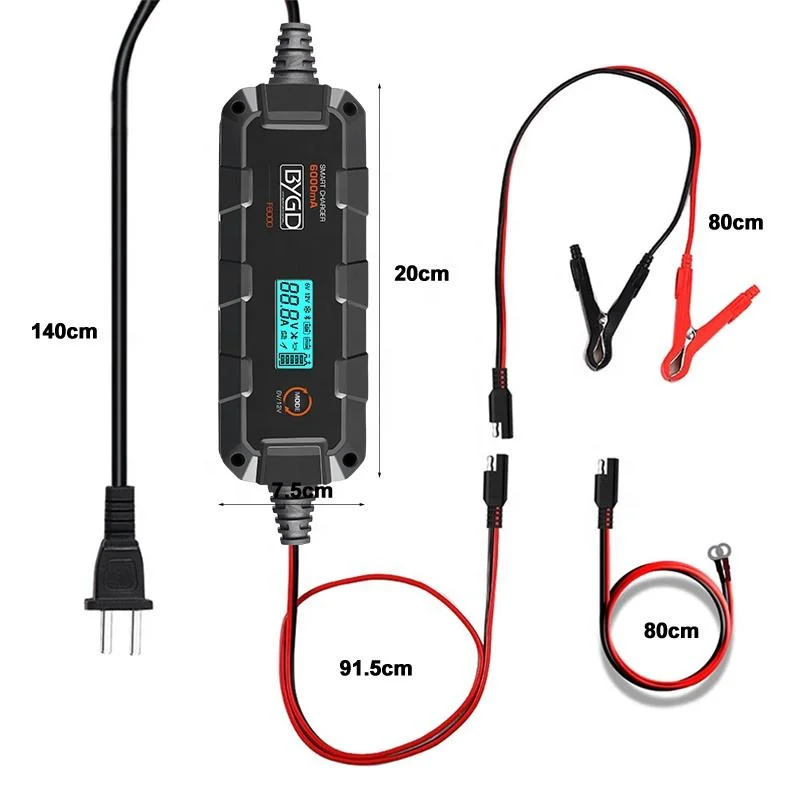 12V 6A Quick Charging Car Battery Charging Motorcycle Charger Full Intelligent Automatic Repair Battery Charger