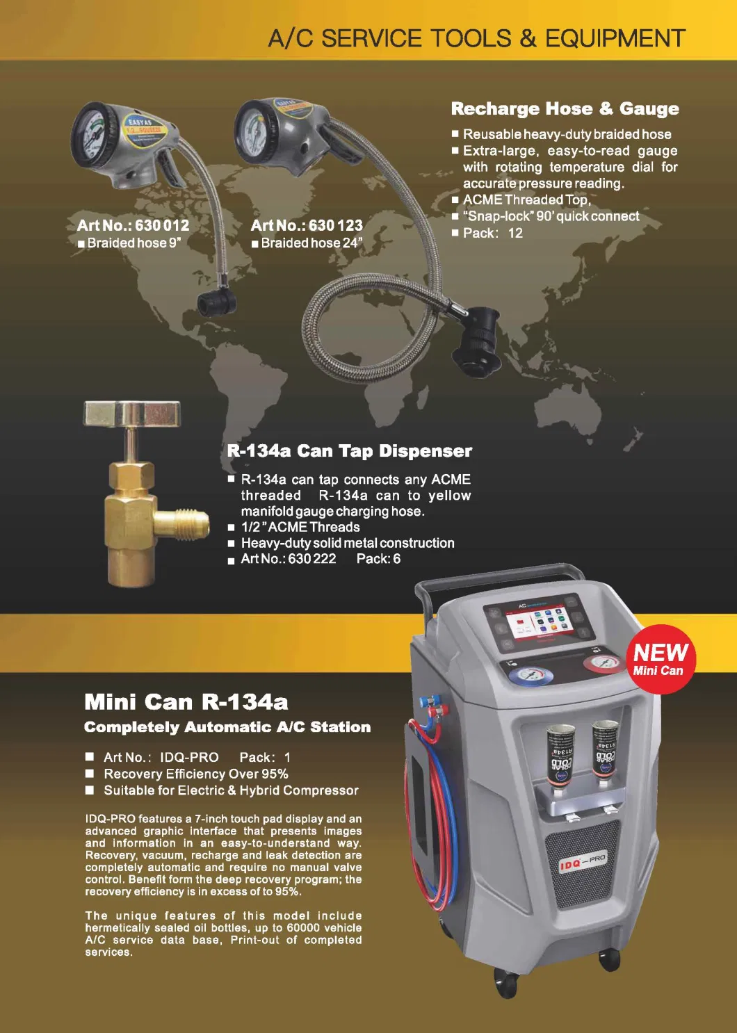 IDQ Polar Cold Professional Formula R134A Refrigerant Plus with Charge Gauge 22 Oz. / 624G