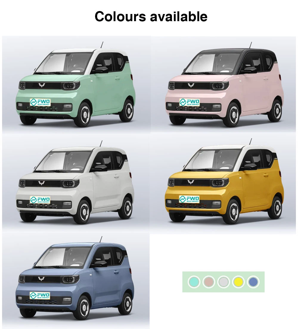 Wuling Hongguang Miniev 2024 Macaron 170km Used Fast Charging Small EV Car 3 Doors 4 Seats Pure Mini Electric Car