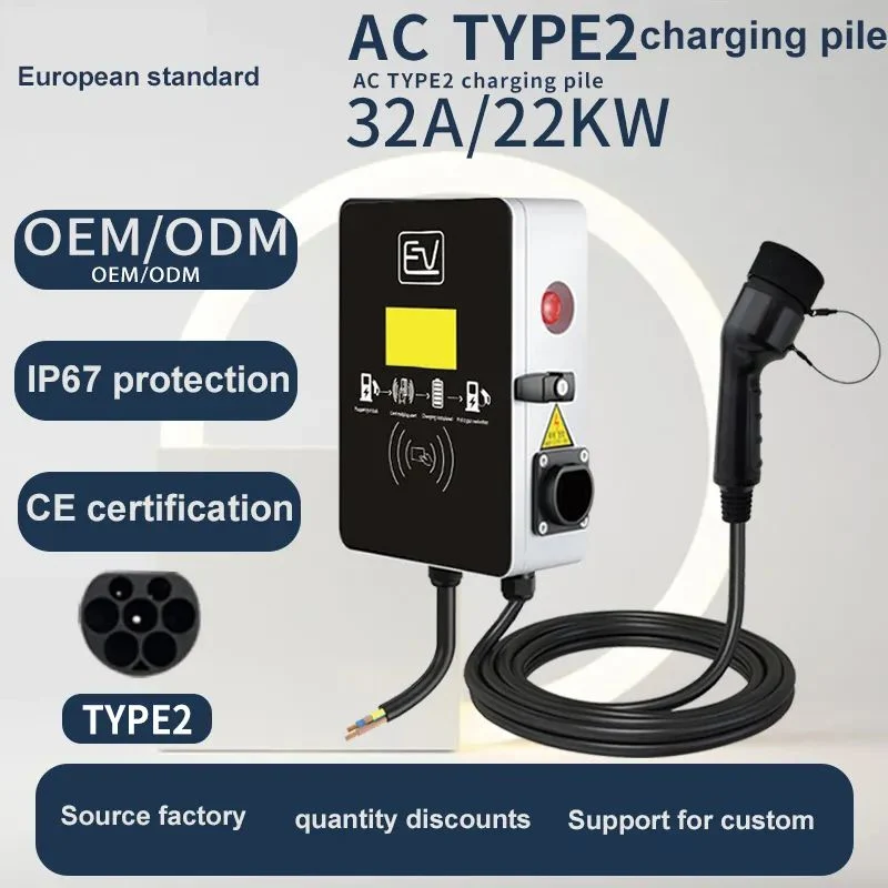 New Business EU Standard Electric Vehicle Charging Pile Wall Box 11kw Type 2 Charging Station, with CE Certificate to Facilitate The Charger for The Car at Home