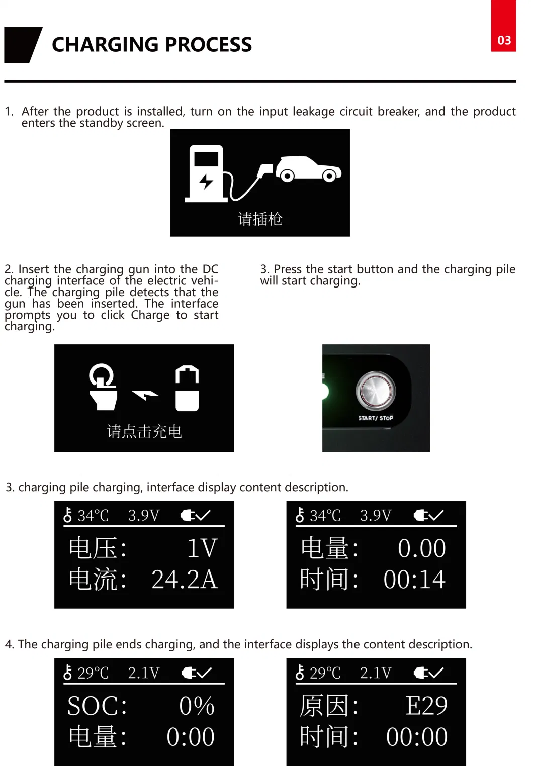 Factory Manufacture IP32 DC Fast Home 7kw 16AMP Portable Electric Vehicle Charging Car EV Charger with GB/T Charging Gun