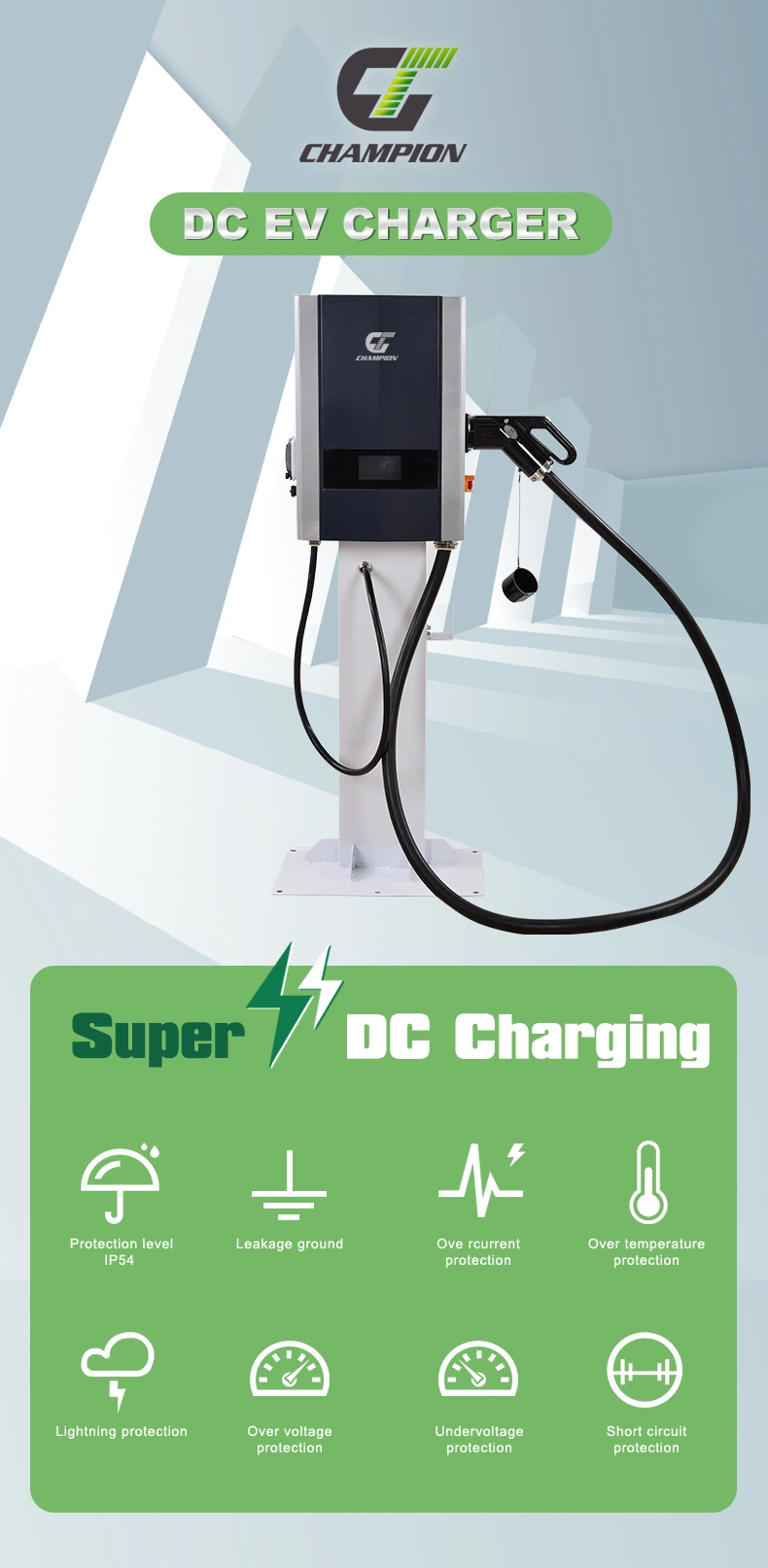 Household/Commercial 30kw 40kw Wall Mount DC EV Charger CCS2/CCS1/Gbt/Chademo Charging Station Evse 4.3&quot; Touch Screen Mobile Payment