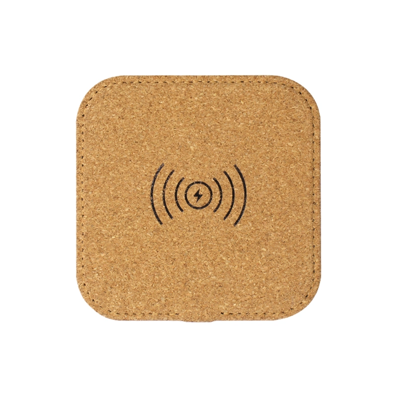 2022 New Green Eco Friendly Mobile Phone Square Shape Multi Desktop Cork Wireless Induction Charger