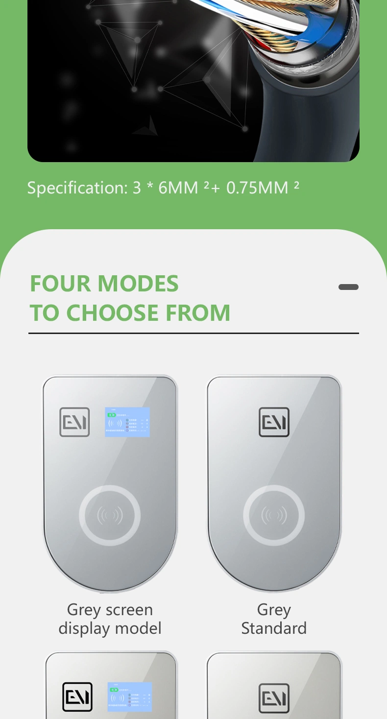 Screen Display Charging Station 7kw 11kw 22kw Card Swiping Start with CE Certificate