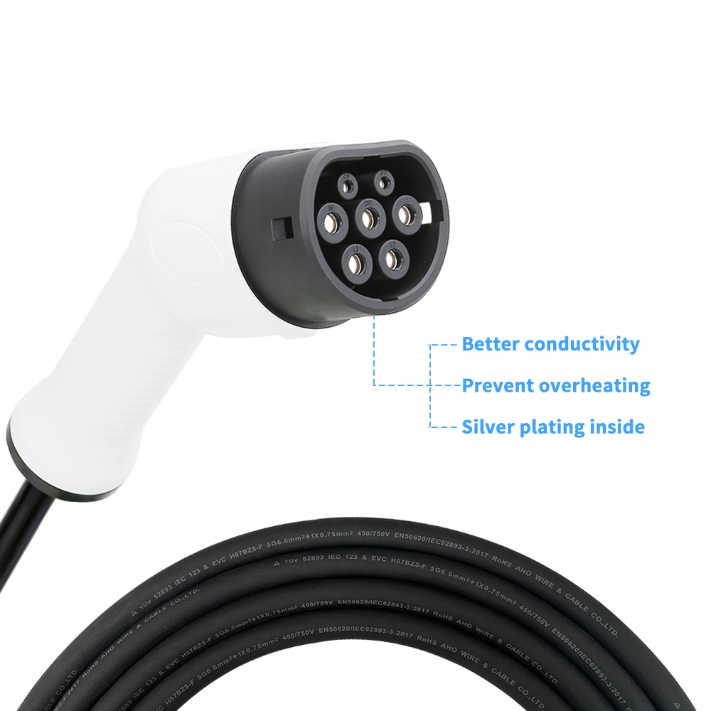 16A/32A/Single Phase/Three Phase Electric Vehicle Charger 16A 11kw EV Charging Connector Cable