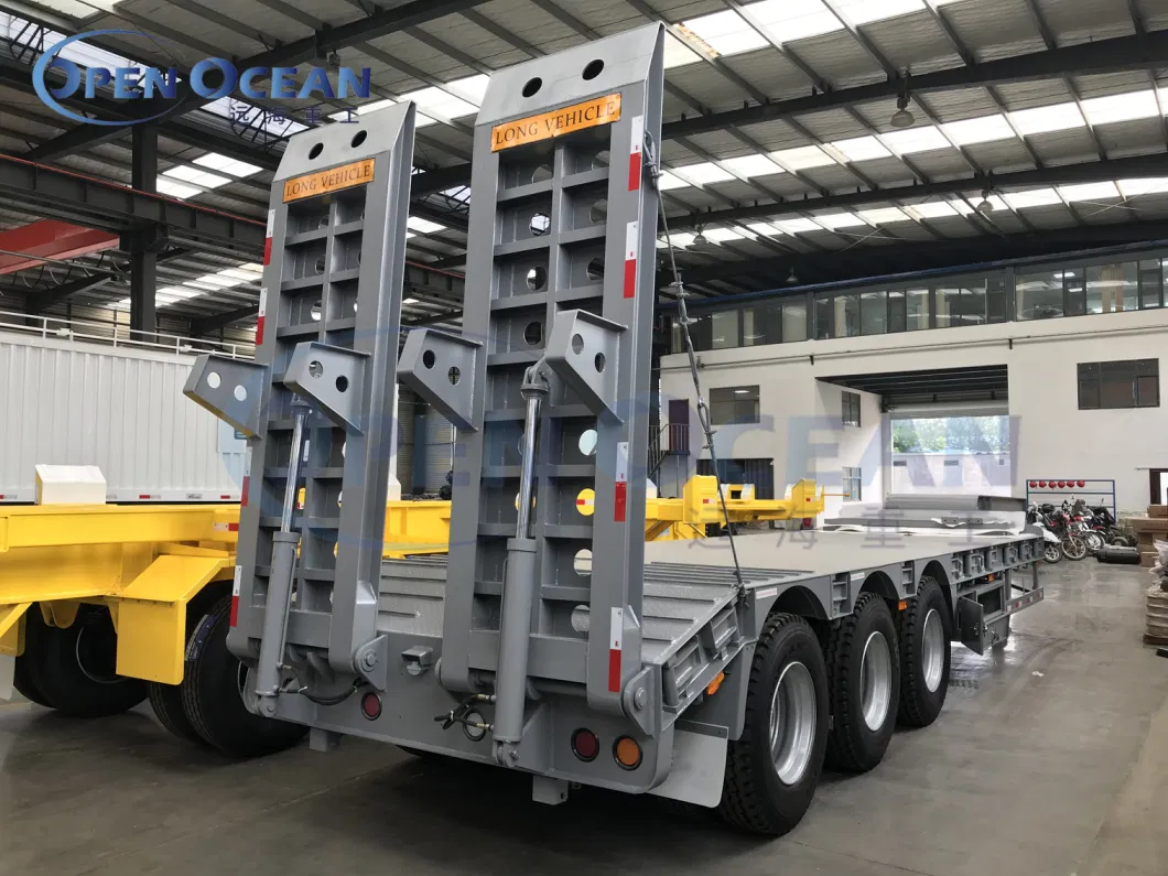 Africa Mining Loading 2 3 4 Axles Two Flatbed Semitrailer Container Trailer Container Dump Skeleton Truck Low Boy Dolly Lowbed Truck Trailer Vehicle Transport