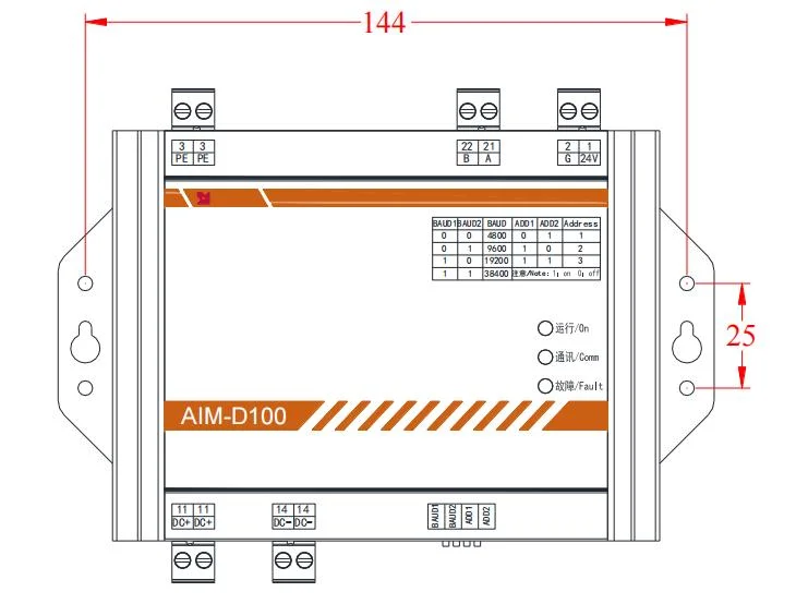 DIN-Rail DC Insulation Monitor for 0~1000V Range of Electric Vehicle Charging Device RS485 Modbus-RTU